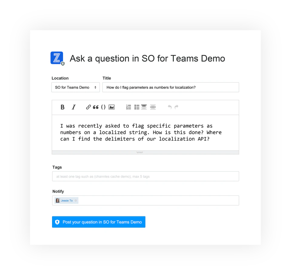 screenshot of Stack Overflow for Teams